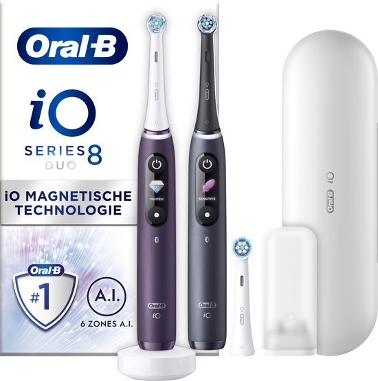 Oral-B Oral-B iO 8 - Paars En Zwart - Elektrische Tandenborstels - Duopack