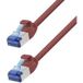 LogiLink CP5024S Câble réseau RJ45, câble patch CAT 6a S/FTP 0,50 m rouge ignifuge, sans halogène 1 pc(s)