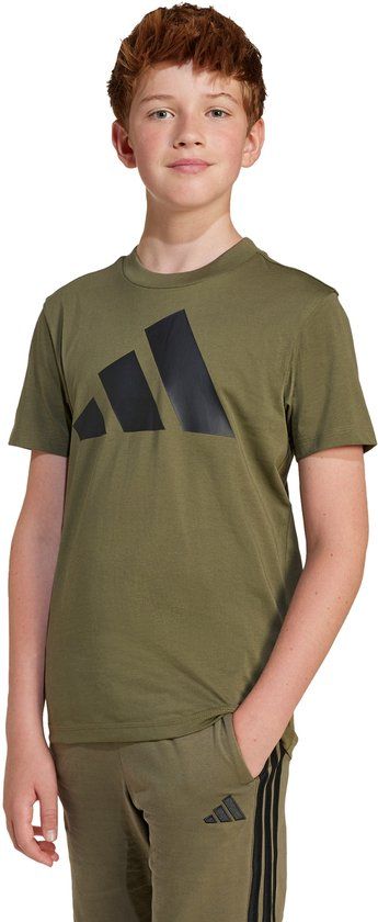 adidas Sportswear Essentials T-shirt Kinderen Groen Katoen Korte Mouw Maat 140