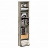 Furinno JAYA Multimedia Opbergtoren, ruimtebesparend, Frans eiken, 8 niveaus