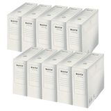 Leitz Infinity Archivbox 60890000 Archiefdoos, 10 stuks, rugbreedte 100 mm, A4-vouwdoos met lipje, dozen voor maximaal 900 vellen, opbergbox van 100% zuurvrij karton, wit, Infinity Archiv-serie, 10