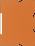 Exacompta 50x Elastomap met 3 kleppen - gemarmerd gerecycleerd karton 355g/m2 - A4 - Oranje - 55474E