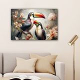 OneMillionCanvasses Canvas schilderij 180x120 cm - Toekan - Vogels - Jungle - Wanddecoratie