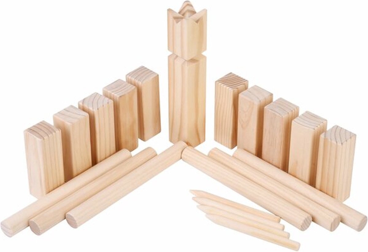 Versteeg Kubb - Hout Buitenspeelgoed - Kubben - Vang & Werp Spel - FSC - Familiespel - Behendigheidspel -