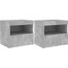 Icecat Tables de chevet avec lumières LED 2 pcs Armoire de chevet Table de nuit Gris béton 50x40x45 cm