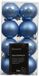 Decoris Decomis Kerstbal kunststof d4 cm sky blauw 16 st