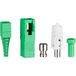 Senko Glasfaserstecker SC/APC SM 2,0 mm, Stecker (grün) Knickschutz (grün) - 1 VPE = 100 Stück