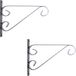 Merkloos Esschert Design Bv Hangpot haken - 4x - metaal - met krul - grijs - 27 x 19 cm - tuindecoratie - muurhangers