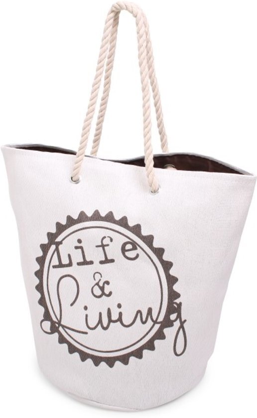 DSMagazijn Paperbag Life @ living Grijs/ wit