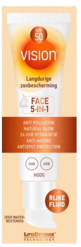 Vision Zonnebrand Face Fluid 5-in-1 SPF 50 - 50 ml