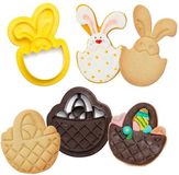 Decora Brand New Cake Koekjesuitsteker set Paashaasje in Ei en Mandje met Eieren
