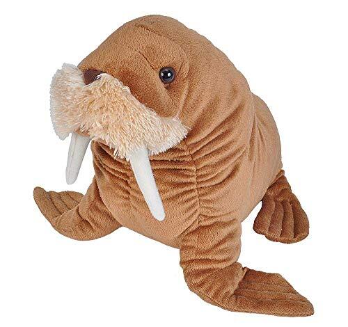 Wild Republic 22488 pluche walroos, Cuddlekins knuffeldier, pluche dier 30 cm, bruin