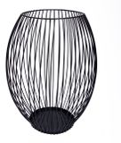 QUVIO Kaarsenhouder met frame - 24 cm - Rond - Metaal - Zwart
