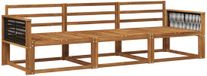 vidaXL - Chaise longue loungeset - 3-delig - Naturel - Massief Acacia Hout
