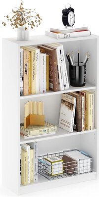 JAYA Boekenkast - Hout - Wit - 24,13 x 24,13 x 102,36 cm