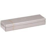 RHODIA 318871C - Pennenzak Zilver - 21 x 5,5 x 3 cm - Oranje Zadelstiksel - Buitenkant in Imitatieleer - Home Office Rhodiarama Collectie - Bureauorganisatie en Stijlvolle Opberging