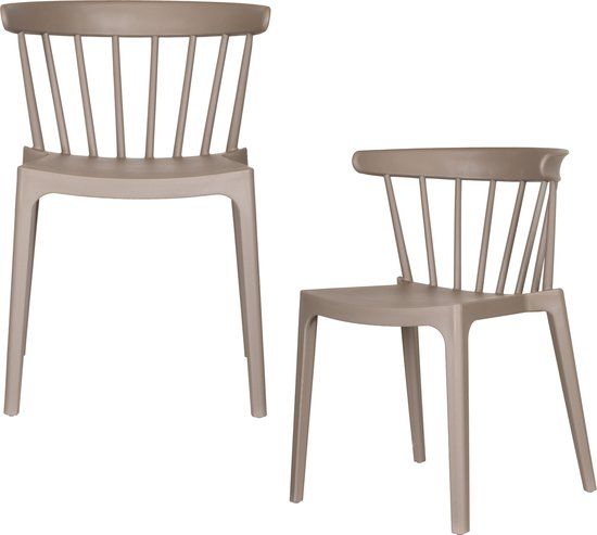 WOOOD Bliss Tuinstoel - Kunststof - Taupe - Set van 2