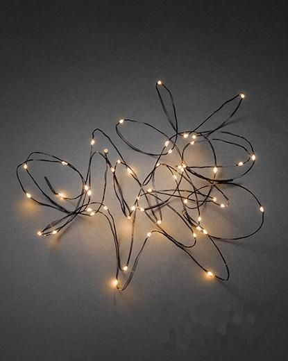 KONSTSMIDE 6386-800 Lichtsnoer - 50 LED's - Amber - Zwart