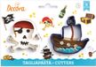 Decora Koekjesuitsteker Plastic - Piraten schedel en Boot pk/2