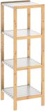 Casaria Bamboe Badkamer Meubel - Wit/Hout - 110x33x34cm