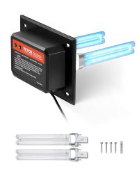 VEVOR Luchtreiniger HVAC-luchtzuiveraar voor thuis, 18 W, airconditioning, golflengte 254 nm, UV-C-licht, met 2 uv-lampen 145 mm, krachtige reiniging, voor airconditioning