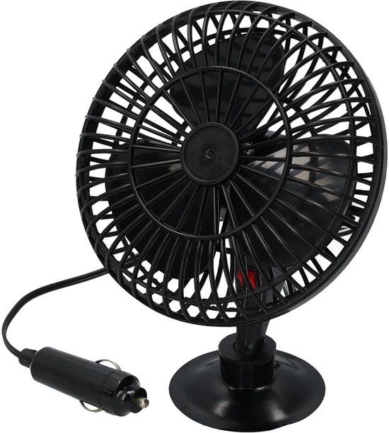 Carpoint Ventilator met zuignap 12V - Zwart