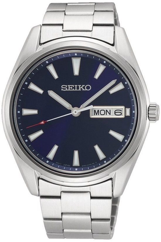 Seiko Herenhorloge - SUR341P1 - Zilverkleurig - Blauw - Staal - Saffierglas