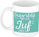 Bellatio Decorations Superblij met een juf als jij mok/beker wit 300 ml - Cadeau mok