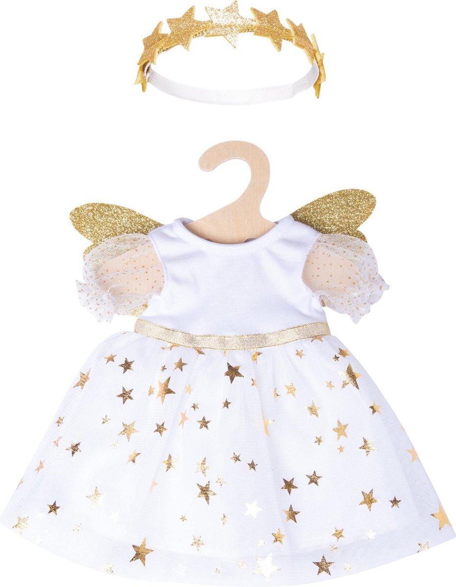 Heless Babypoppenkleding Engelenjurk 35-45 Cm Wit/goud 2-delig