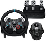 Logitech G G29 SE Driving Force racestuur en pedaal, krachtterugkeer, echt leer + Logitech G Driving Force versnellingspook, voor PS5, PS4 en PC, Mac, zwart