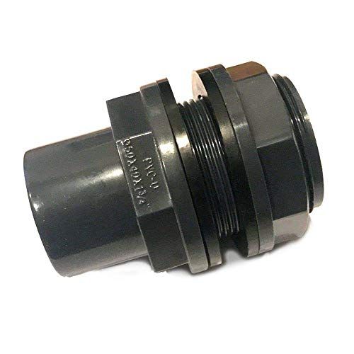 Adrenalin-Fishing PVC-U Tankdurchführung DN40 Tankverschraubung Klemmverschraubung 40mm mit 2 X Klebemuffen inkl. 2 X Dichtung & Kontermutter