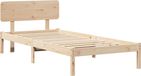 vidaXL Bedframe met hoofdeinde, naturel, 90 x 190 cm, massief grenenhout