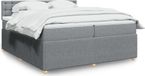 Maison Exclusive - Lit boxspring avec matelas, gris clair, 200 x 200 cm, textile