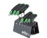 Wiha 364DSVB-01 Stiftsleutelset met dwarsgreep ComfortGrip TORX®- 7-delig met zijaandrijving, mat verchroomd, in werkbankhouder.