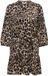 ONLY ONLALENA 3/4 MINI DRESS WVN - Jurk - Vrouwen - S - Polyester - Panterprint - V-hals - Lange mouw - Kort - Pumice Stone