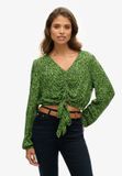 Superdry Vintage top met geknoopte voorkant Dames L Gebloemd Viscose