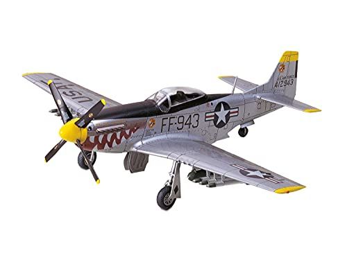 TAMIYA 300060754 - 1:72 F-51D Mustang North American, militair vliegtuig, staande model, originele replica, kunststof, bouwset, modelbouw, ongeverfde montage