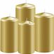 Enlightening Candles Set van 4x stuks gouden stompkaarsen 8-10-12-15 cm met diameter 6 cm
