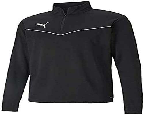 PUMA Heren TeamRISE 1/4 Zip Top Tee, Zwart Wit, L