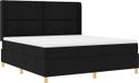 vidaXL Boxspringbed met matras, zwart, 180 x 200 cm, gestoffeerd