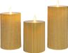 Anna's Collection LED stompkaarsen - 3x - goud - ribbel
