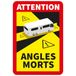 Ambiance Sticker Signaalstickers, gelamineerd, waterdicht en uv-bestendig, let op dode hoeken, verplicht in Frankrijk, voor campervoertuigen vanaf 3,5 T, 3 stuks (25 x 17 cm)