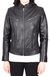 Mandarijn Veste de moto en cuir pour femme - Noir