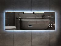Mawialux Miroir LED - 180cm - Rectangulaire - Chauffage - Horloge numérique - Bluetooth - ML-180NMF