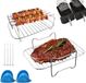 OEM Shenzhen Haorui Industrial Technology Co., Ltd. Grillrooster voor heteluchtfriteuse - compatibel met Ninja Af300Eu Af400Eu - stoominzet - inclusief vingergrepen en grillvezels