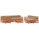 vidaXL Tuin loungeset 10 st Wasbruin Massief grenenhout