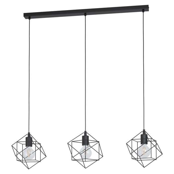 EGLO Straiton Hanglamp - Zwart - E27 - 110 cm