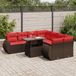 Maison Exclusive - Ensemble de meubles de jardin 9 pièces avec banc, coussins, en polyrotin marron, avec un cadre en bois d'acacia