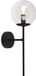 SIENA - Lampe murale noire, 1 lampe, douille de lampe claire E14