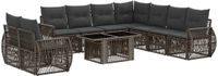 vidaXL Tuinbank - Set - 2 zitplekken - Grijs/Donkergrijs - Polyrattan